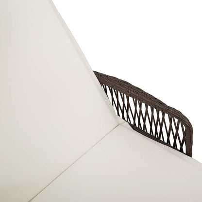 Sonnenliege mit Kissen Braun 157 x 55 x 92cm Poly-Rattan