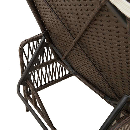 Sonnenliege mit Kissen Braun 157 x 55 x 92cm Poly-Rattan