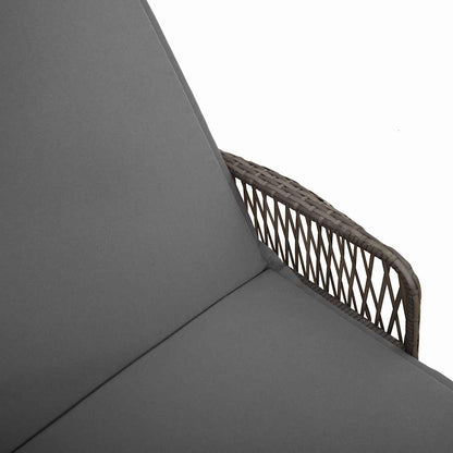 Sonnenliege mit Kissen Grau 157 x 55 x 92cm Poly-Rattan