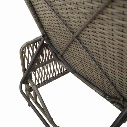 Sonnenliege mit Kissen Grau 157 x 55 x 92cm Poly-Rattan