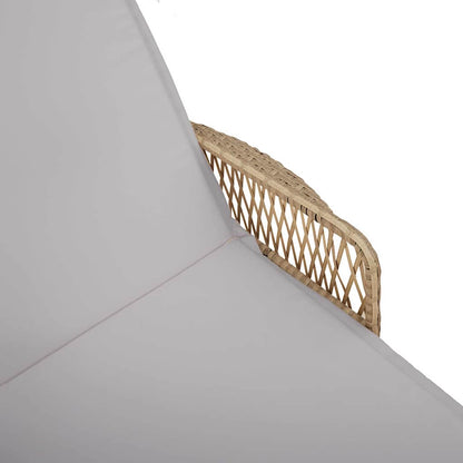 Sonnenliege mit Kissen Beige 157 x 55 x 92cm Poly-Rattan
