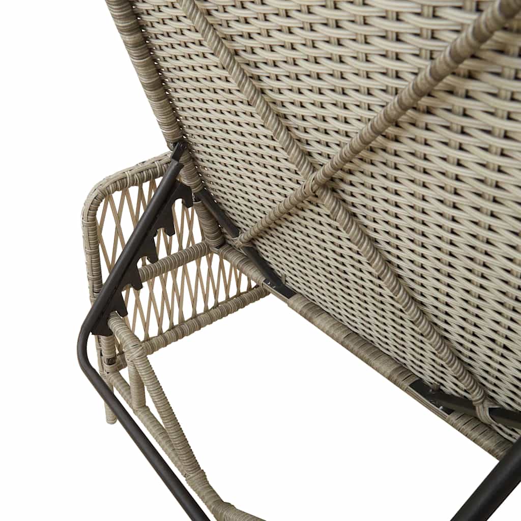 Sonnenliege mit Kissen Hellgrau 157 x 55 x 92cm Poly-Rattan