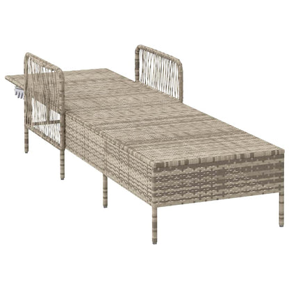 Sonnenliege mit Kissen Hellgrau 157 x 55 x 92cm Poly-Rattan