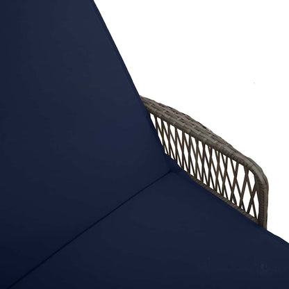 Sonnenliege mit Kissen Grau 157 x 55 x 92cm Poly-Rattan