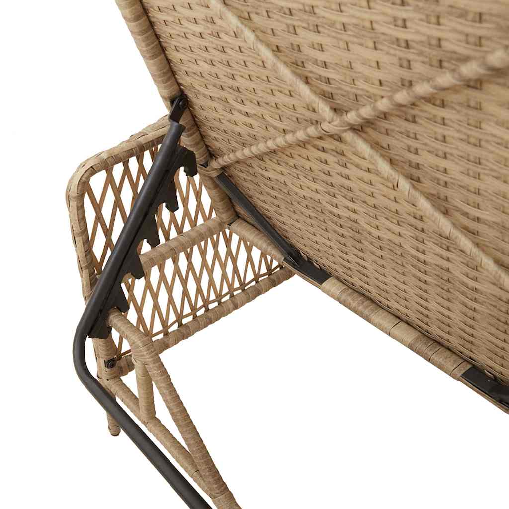 Sonnenliege mit Kissen 2 pcs Beige 35 x 35 x 32cm Poly-Rattan