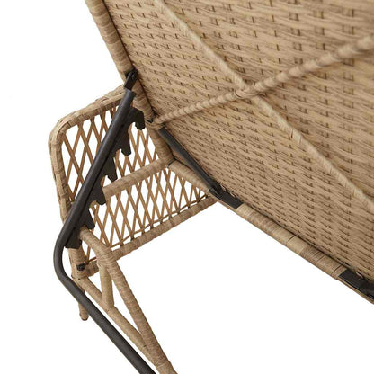 Sonnenliege mit Kissen 2 pcs Beige 35 x 35 x 32cm Poly-Rattan