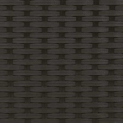 Gartensofa 2-Sitzer mit Dach und Hockern Schwarz Poly Rattan