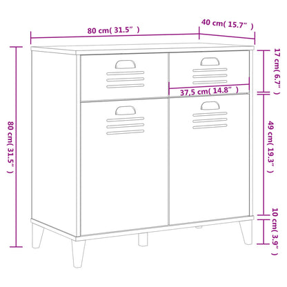 Skænk VIKEN Hvid 80x40x80 cm Træ Materiale