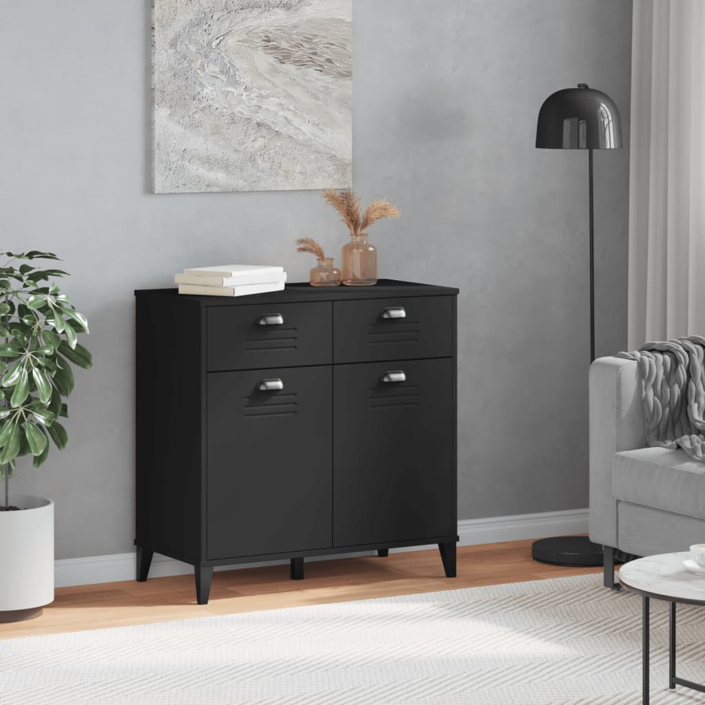 Skænk VIKEN Sort 80x40x80 cm Træ Materiale