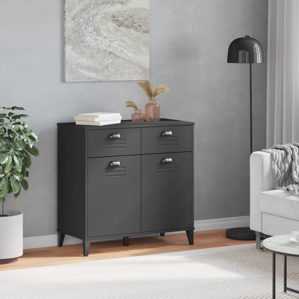 Skænk VIKEN Antracit 80x40x80 cm Træ Materiale