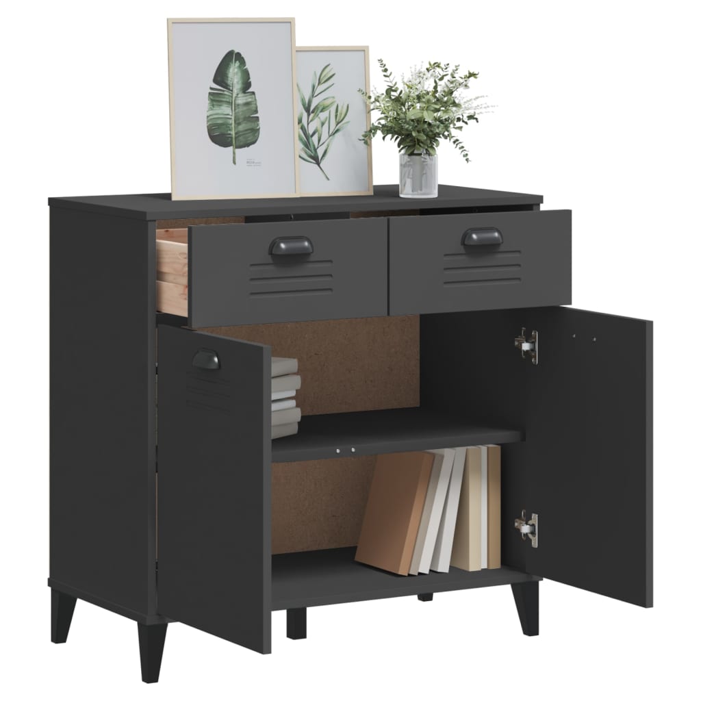 Skænk VIKEN Antracit 80x40x80 cm Træ Materiale