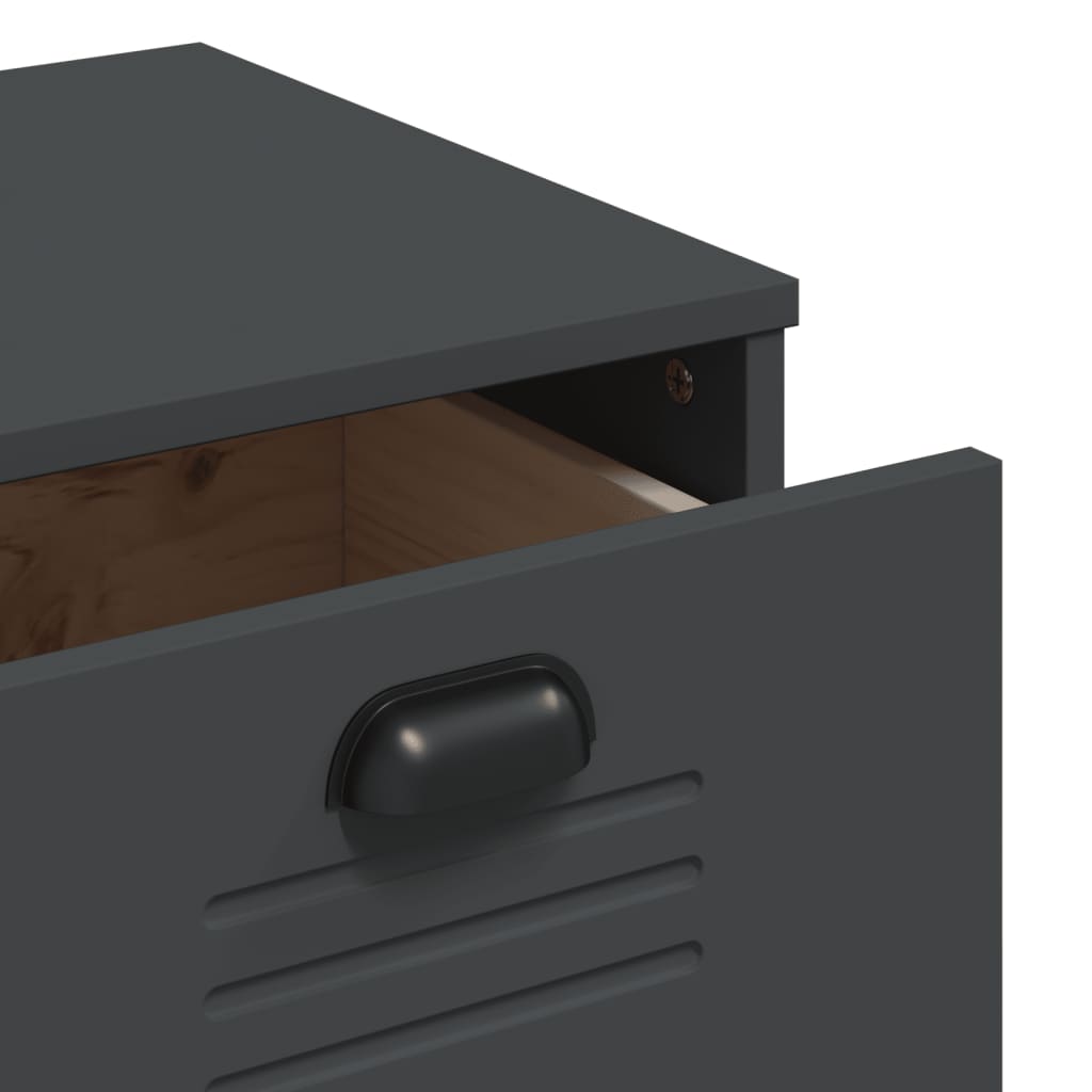 Skænk VIKEN Antracit 80x40x80 cm Træ Materiale