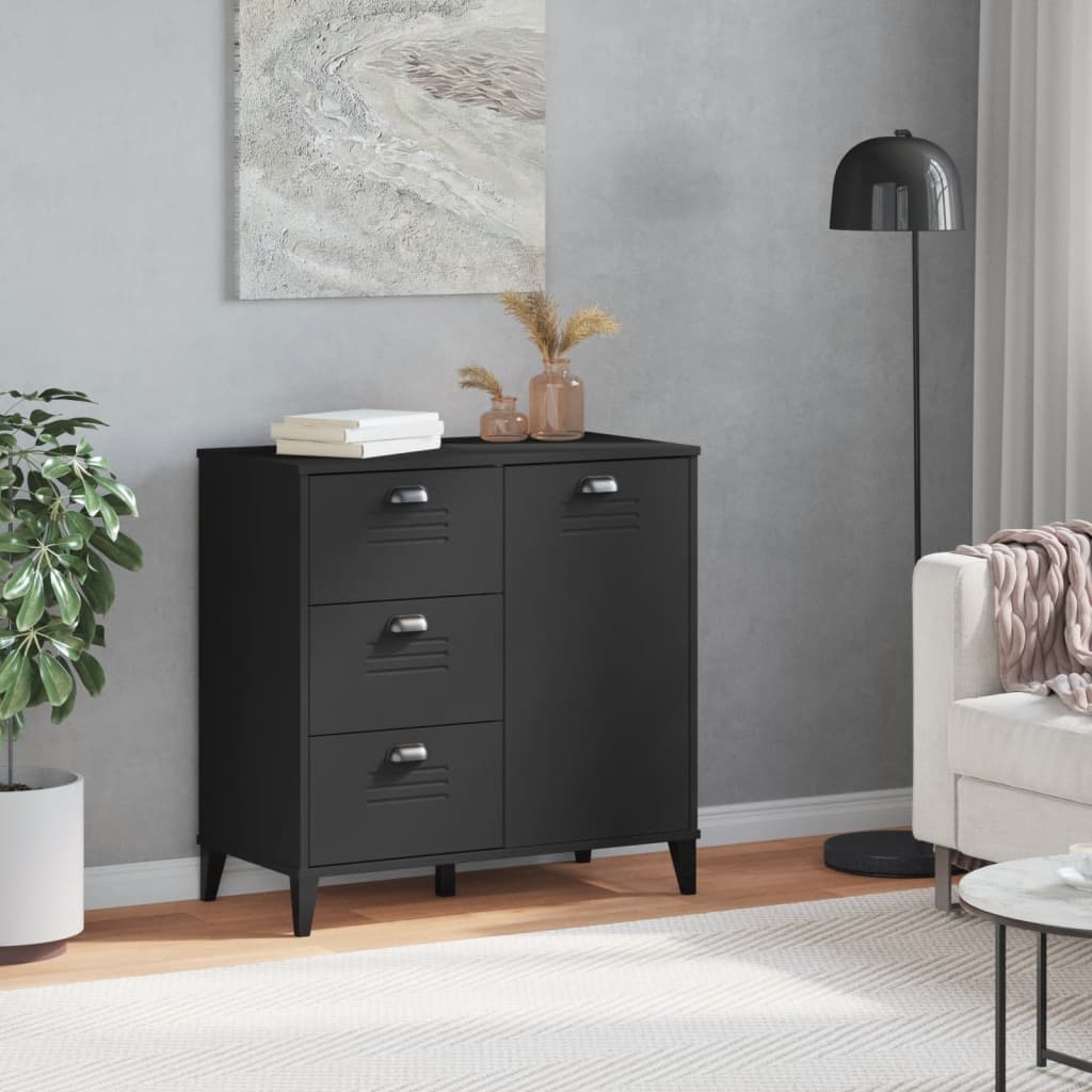 Skænk VIKEN Sort 80x40x80 cm Træ Materiale