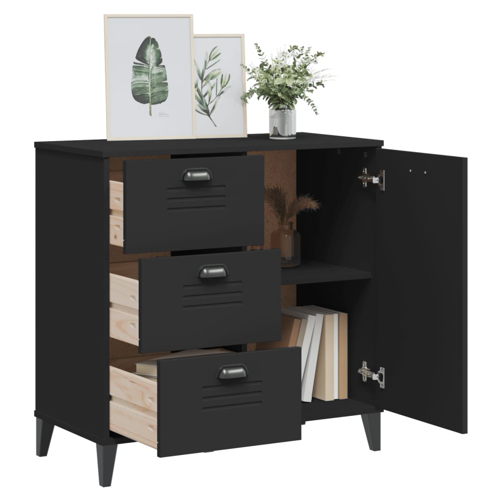 Skænk VIKEN Sort 80x40x80 cm Træ Materiale