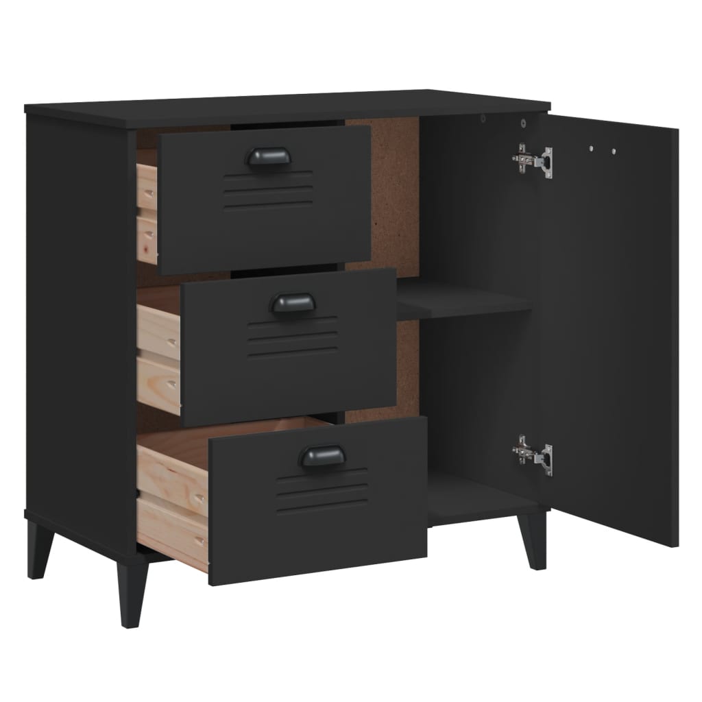 Skænk VIKEN Sort 80x40x80 cm Træ Materiale
