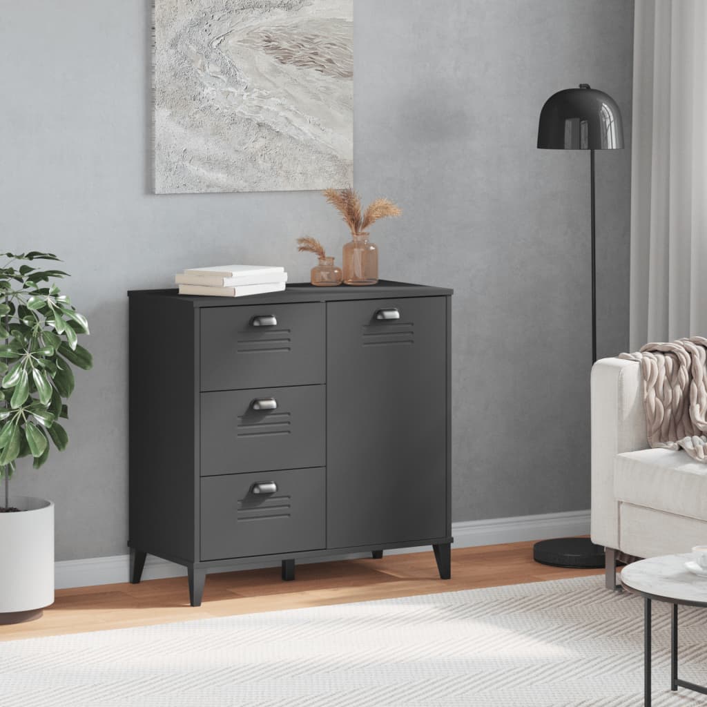 Skænk VIKEN Antracit 80x40x80 cm Træ Materiale