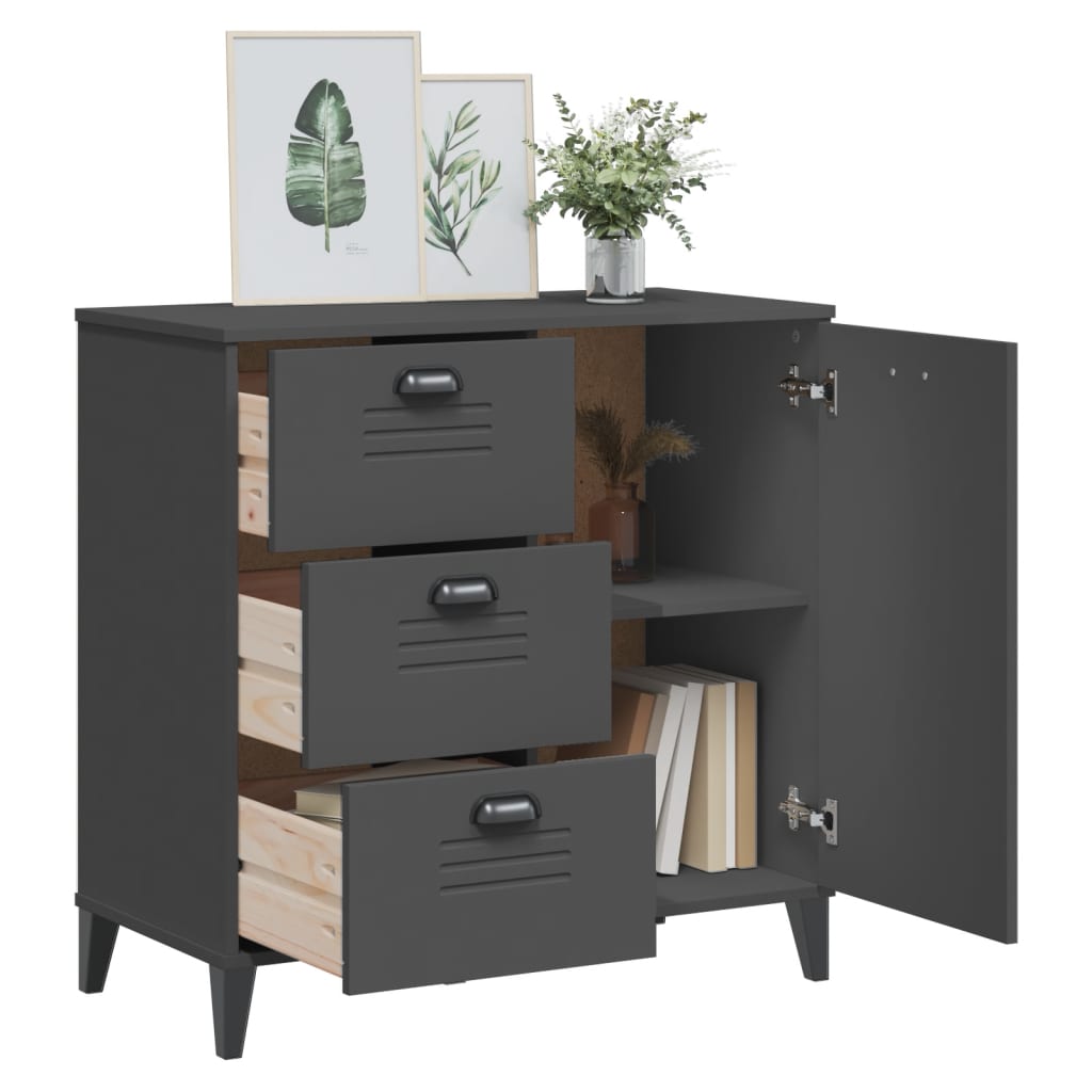 Skænk VIKEN Antracit 80x40x80 cm Træ Materiale