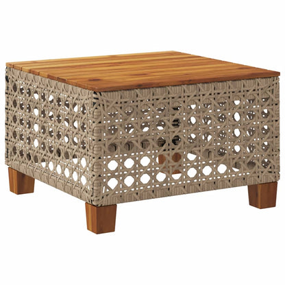 Havebord Beige 55x55x36 cm Polyrattan Akacietræ