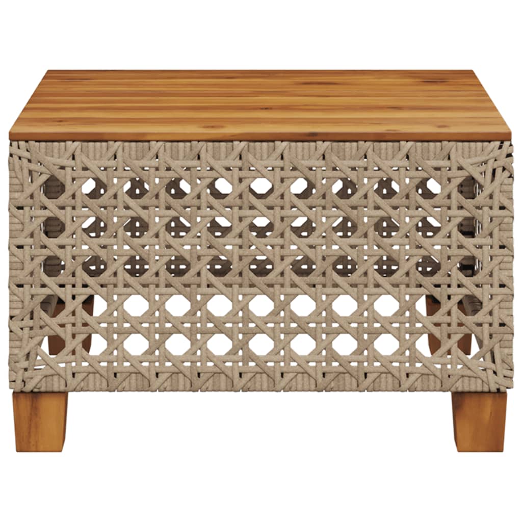 Havebord Beige 55x55x36 cm Polyrattan Akacietræ