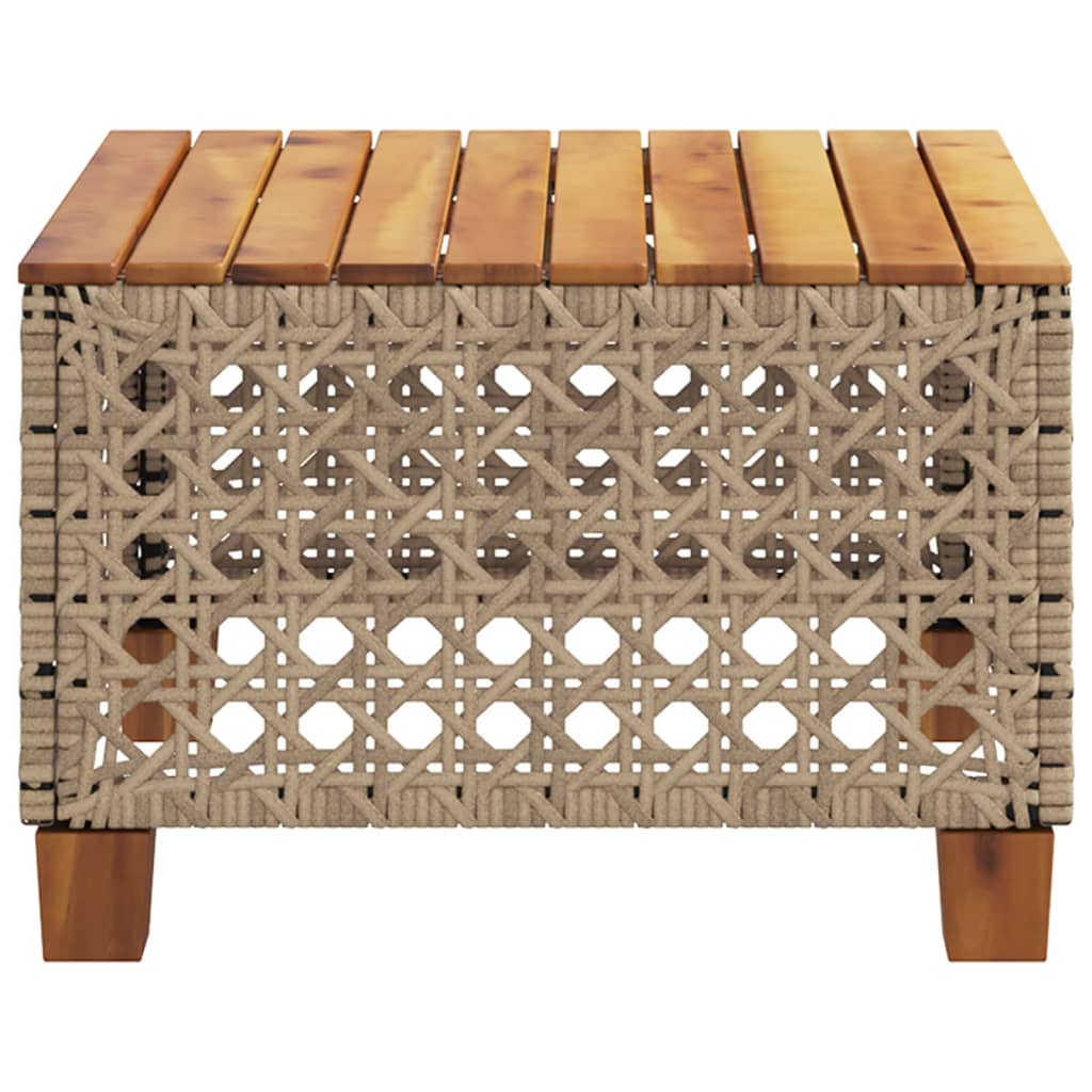 Havebord Beige 55x55x36 cm Polyrattan Akacietræ