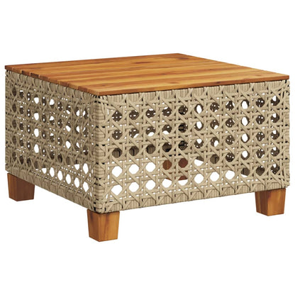 Havebord Beige 55x55x36 cm Polyrattan Akacietræ