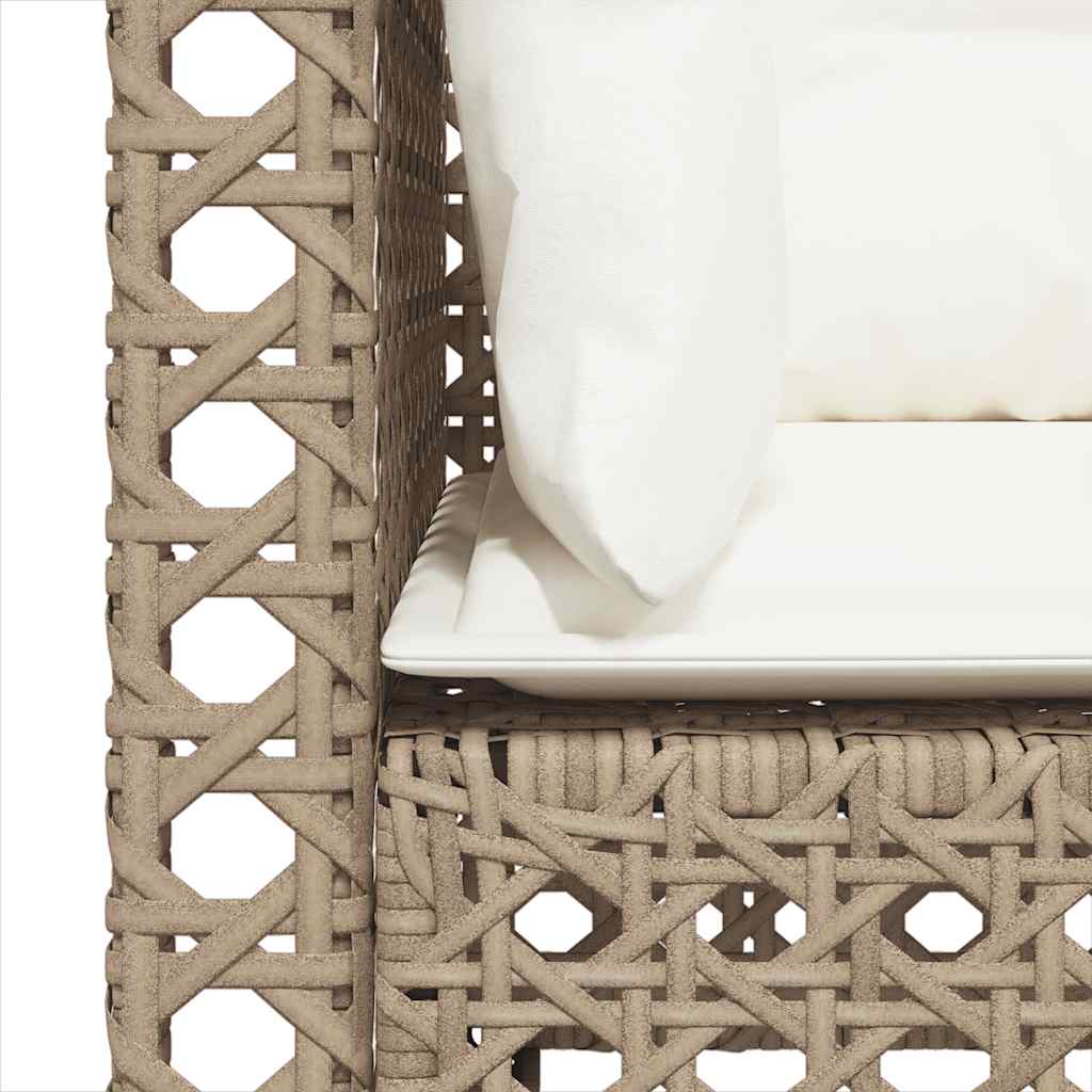 Garten-Ecksofas mit Kissen 2 Stk. Beige Poly Rattan