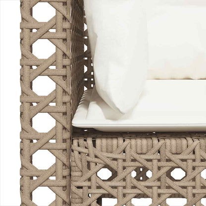 Garten-Ecksofas mit Kissen 2 Stk. Beige Poly Rattan
