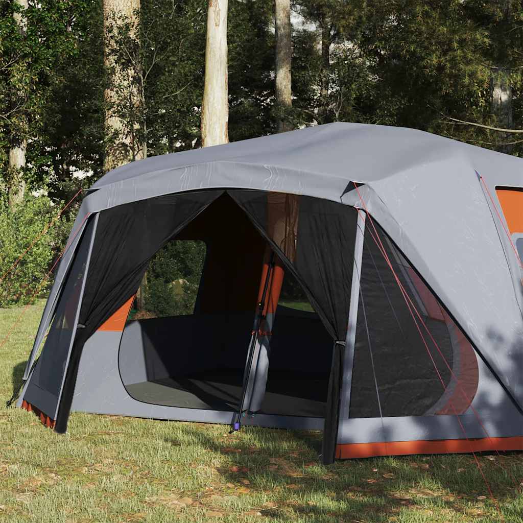 Familienzelt 10 Personen Grau Orange Quick Release Wasserdicht