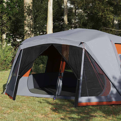 Familienzelt 10 Personen Grau Orange Quick Release Wasserdicht