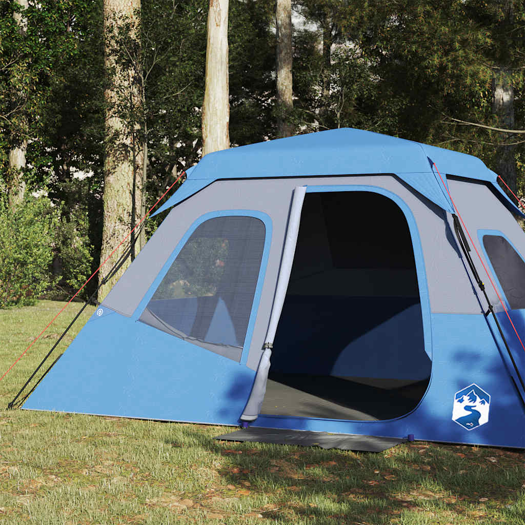 Familienzelt 6 Personen Blau Quick Release Wasserdicht