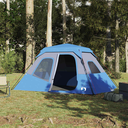 Familienzelt 6 Personen Blau Quick Release Wasserdicht