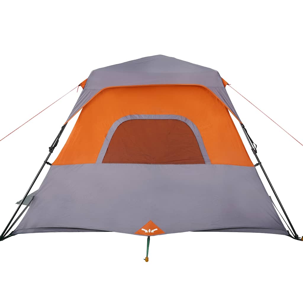 Familienzelt 6 Personen Grau Orange Quick Release Wasserdicht