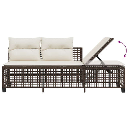 3-tlg. Garten-Ecksofa-Set mit Kissen Braun Poly Rattan