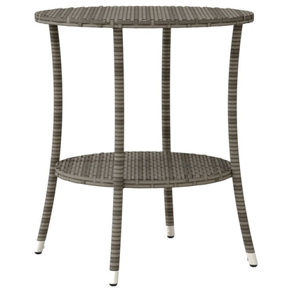 3-teiliges Bistro-Set mit Kissen Grau Poly Rattan