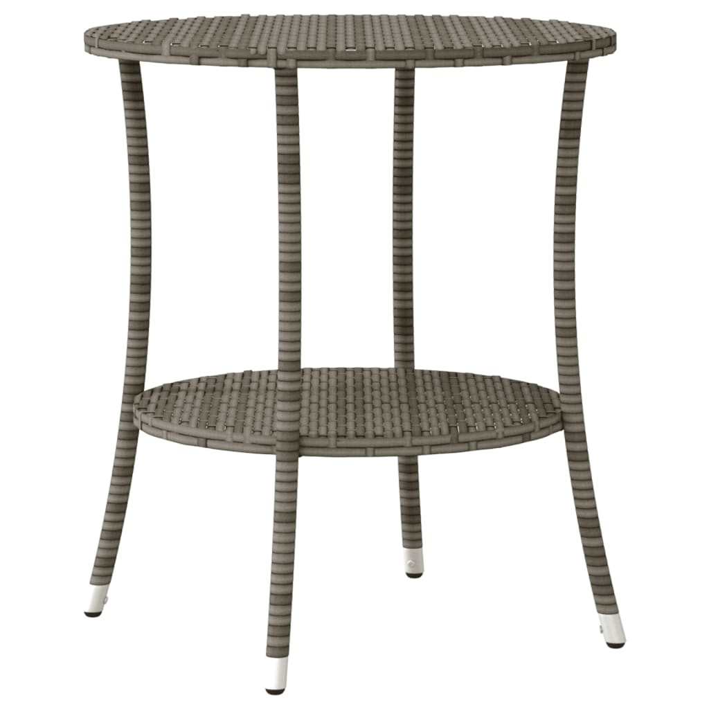 3-teiliges Bistro-Set mit Kissen Grau Poly Rattan