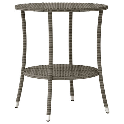 3-teiliges Bistro-Set mit Kissen Grau Poly Rattan