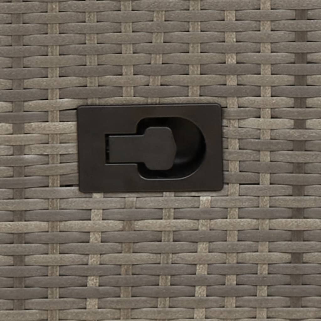 Gartensofa Verstellbar 2-Sitzer mit Tisch Grau Poly Rattan