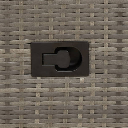 Gartensofa Verstellbar 2-Sitzer mit Tisch Grau Poly Rattan