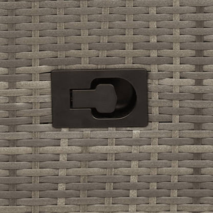 Gartensofa Verstellbar 2-Sitzer mit Tisch Grau Poly Rattan