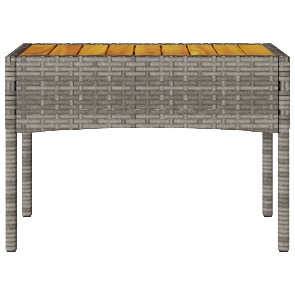 Gartenbank 2-Sitzer mit Kissen und Tisch Grau Poly Rattan