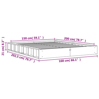 Massivholzbett ohne Matratze Wachsbraun 150x200 cm Kiefernholz