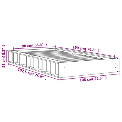 Massivholzbett ohne Matratze Wachsbraun 90x190 cm Kiefernholz