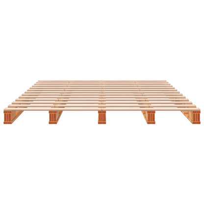 Palettenbett Wachsbraun 140x200 cm Massivholz Kiefer