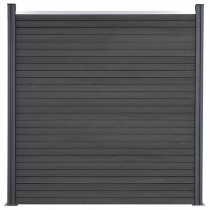 Zaunelement-Set Grau 526x186 cm WPC