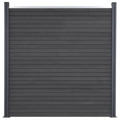 Zaunelement-Set Grau 353x186 cm WPC