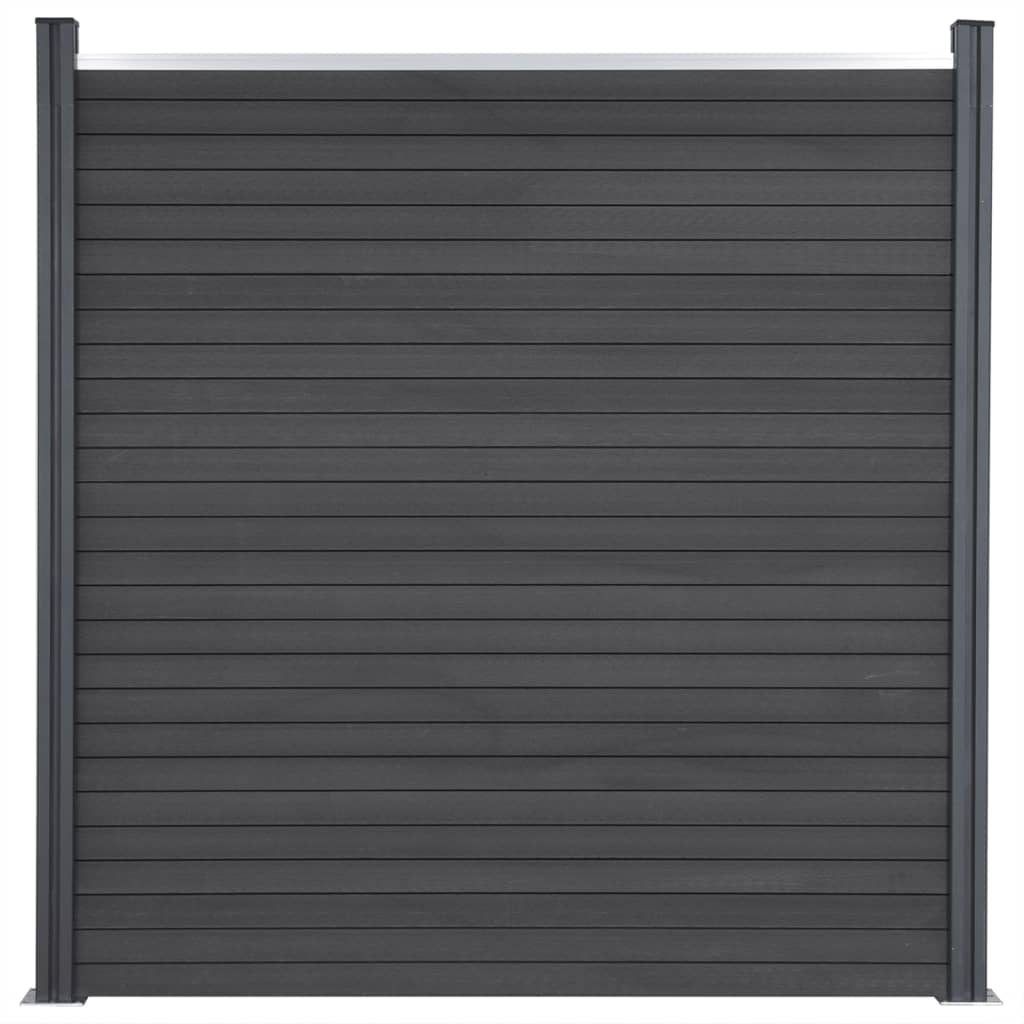 Zaunelement-Set Grau 872x186 cm WPC