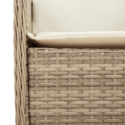 5-tlg. Garten-Essgruppe mit Kissen Beige Poly Rattan