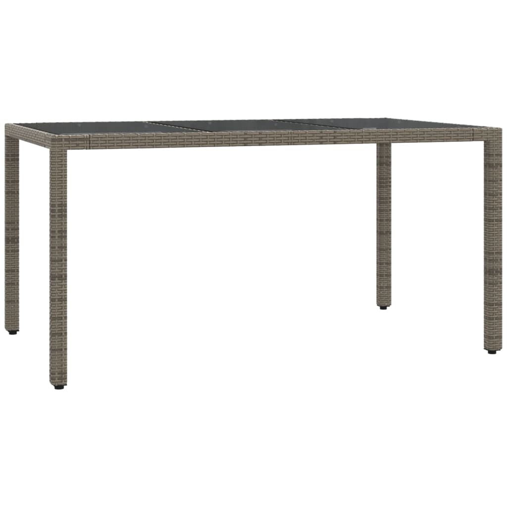 7-tlg. Garten-Essgruppe mit Kissen Grau Poly Rattan