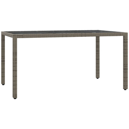 7-tlg. Garten-Essgruppe mit Kissen Grau Poly Rattan