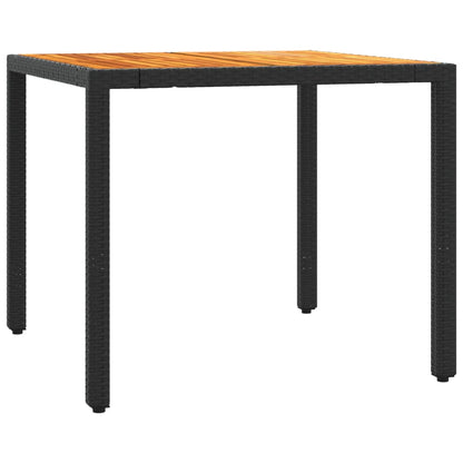 5-tlg. Garten-Essgruppe mit Kissen Schwarz Poly Rattan